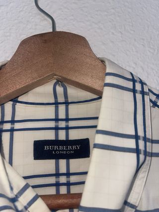 Camisa Burberry Cuadros Azul y Blanco