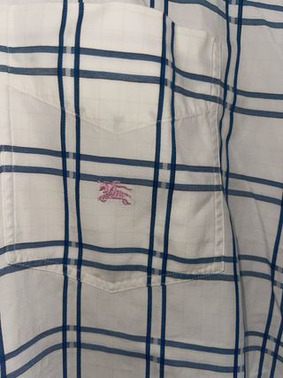 Camisa Burberry Cuadros Azul y Blanco