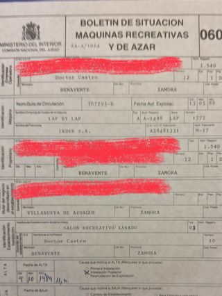 Boletín Situación Máquinas Recreativas