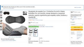 Cojín Masajeador Calor Vibración OrthoFlex Pro