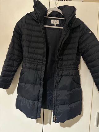 Abrigo Armani Junior Negro Plumas