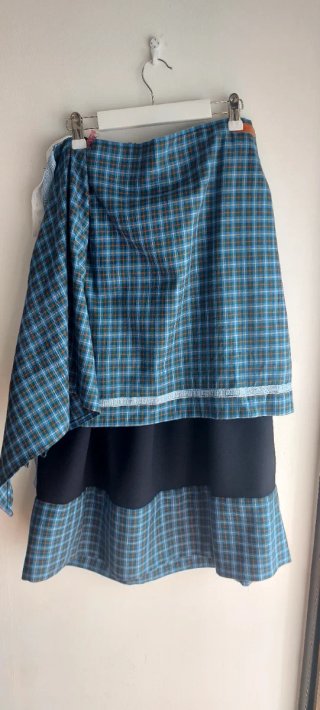 Traje de casera largo azul