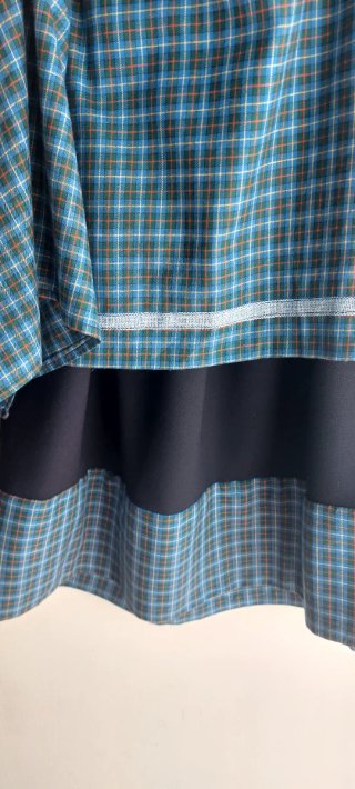 Traje de casera largo azul