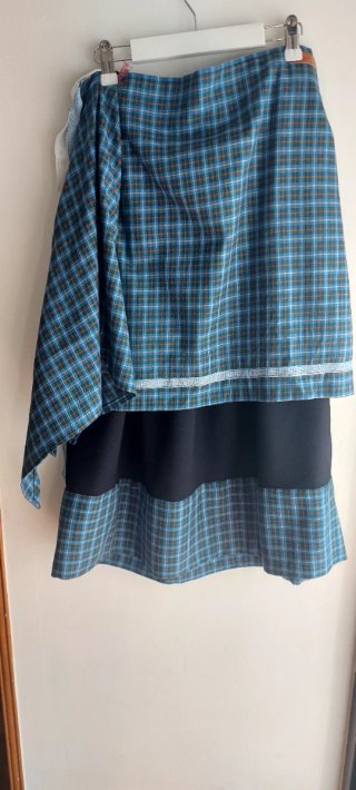 Traje de casera largo azul