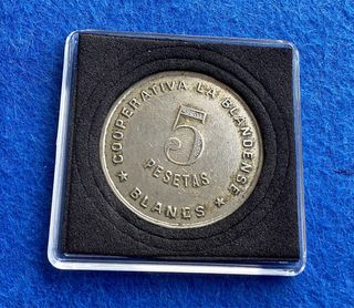 5 PESETAS. COOPERATIVA DE BLANES. MUY ESCASA