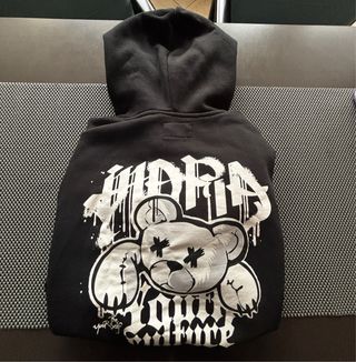 Felpa nera Terranova con orsetto