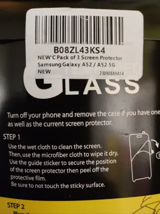 N.3 pellicole vetro temperato x Samsung Galaxy A52