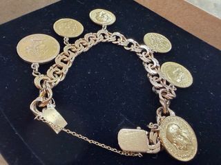 Pulsera de oro 22k con monedas