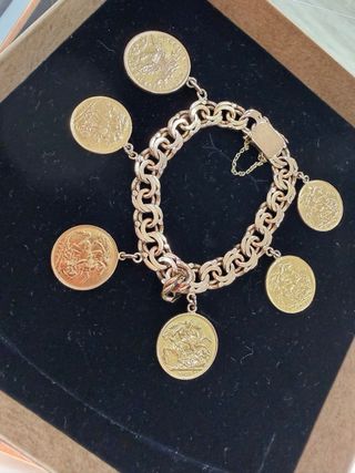 Pulsera de oro 22k con monedas