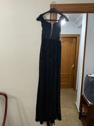 Vestido fiesta lentejuelas negro