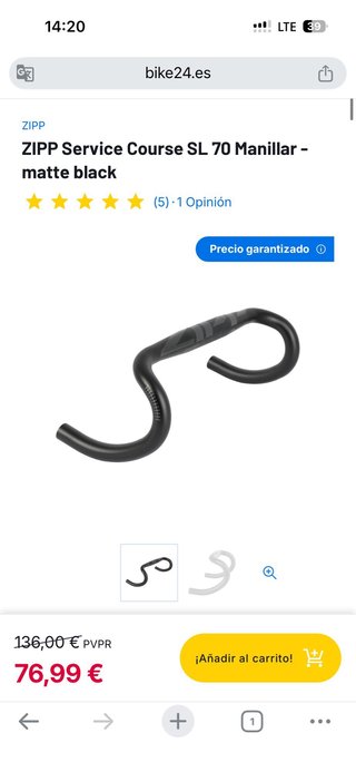Manillar Zipp SL70 42cm, 31.8mm