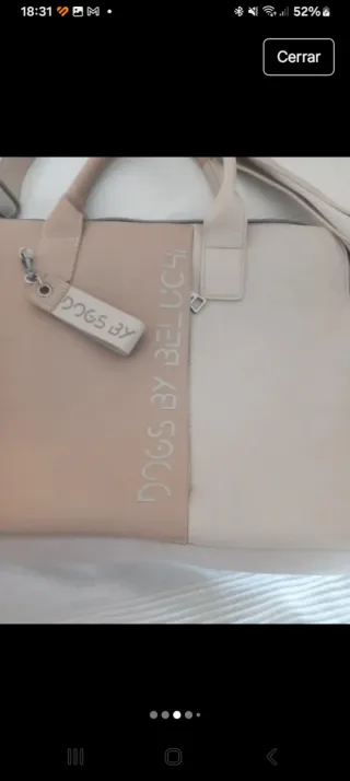 Bolso Dogs by compartimento ordenador beige