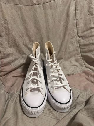 Converse plataforma blancas