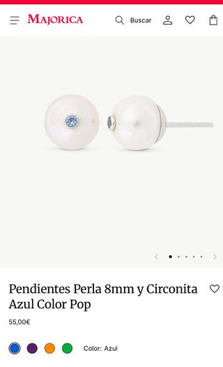Pendientes Perlas Majorica con Azul