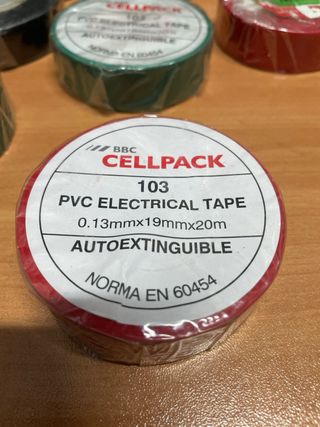 9 rollos de cinta aislante 19 mm x 20 m