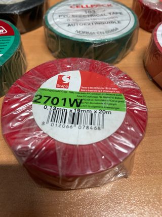 9 rollos de cinta aislante 19 mm x 20 m