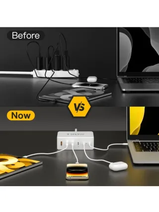 Estación de Carga USB C de 6 Puertos 120W GAN