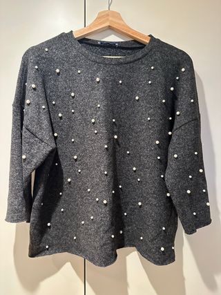 Jersey Zara gris perlas