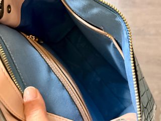 Bolso Piel Vegana Azul y Beige