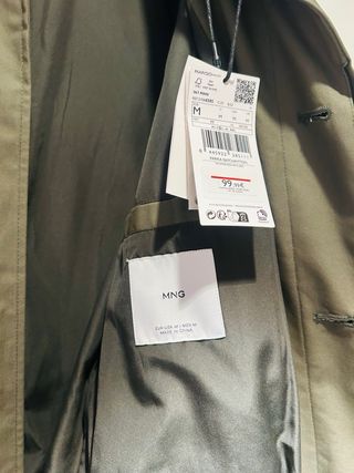 Gabardina Mango Verde Talla M