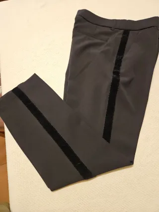 Pantaloni eleganti neri con banda