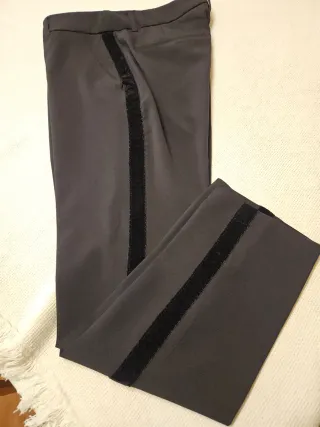 Pantaloni eleganti neri con banda