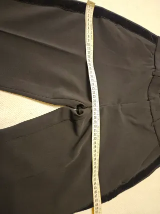Pantaloni eleganti neri con banda