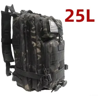 Mochila Táctica 25L Camuflaje Negro