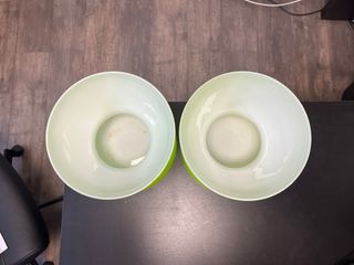 2 Macetas Vintage Vidrio Verde