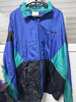 Chaqueta Adidas Vintage Azul Negra Verde años 90