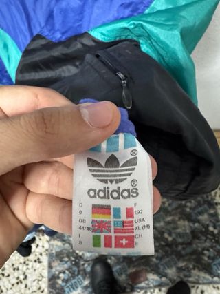 Chaqueta Adidas Vintage Azul Negra Verde años 90