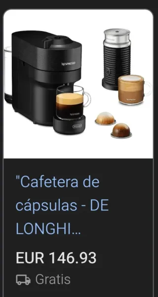 Cafetera DeLonghi Vertuo Pop + Aeroccino