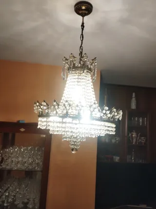 Lámpara araña cristal y metal