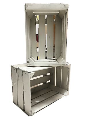 2 Cajas de Madera Blancas Antiguas