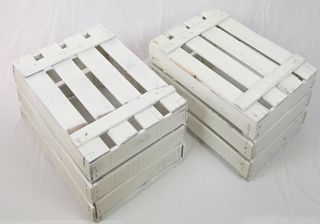2 Cajas de Madera Blancas Antiguas
