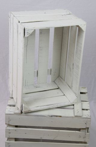 2 Cajas de Madera Blancas Antiguas