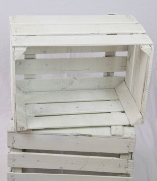 2 Cajas de Madera Blancas Antiguas