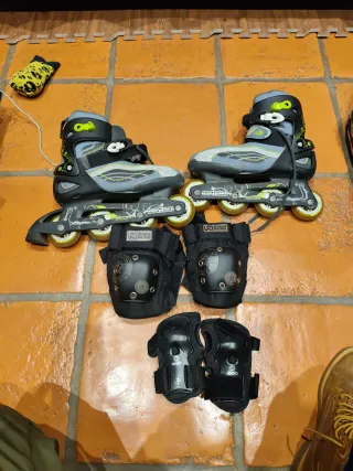 patines protecciones y bolsa