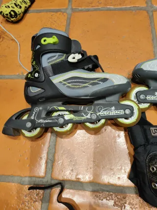 patines protecciones y bolsa