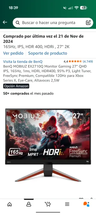 Monitor BenQ MOBIUZ 27'' - Para PIEZAS