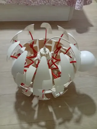 Lámpara Colgante juvenil Ikea Blanca/naranja