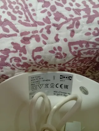 Lámpara Colgante juvenil Ikea Blanca/naranja