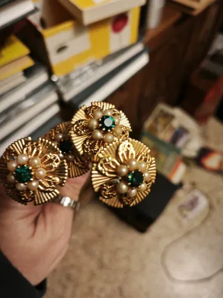 Aderezo Fallera Oro y Verde.