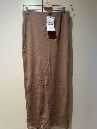 Falda larga Zara Talla S en azul y beige, 2x15