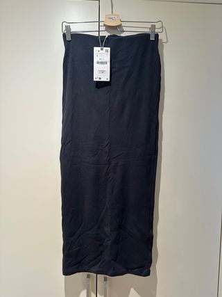 Falda larga Zara Talla S en azul y beige, 2x15