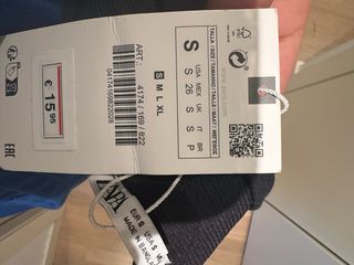 Falda larga Zara Talla S en azul y beige, 2x15