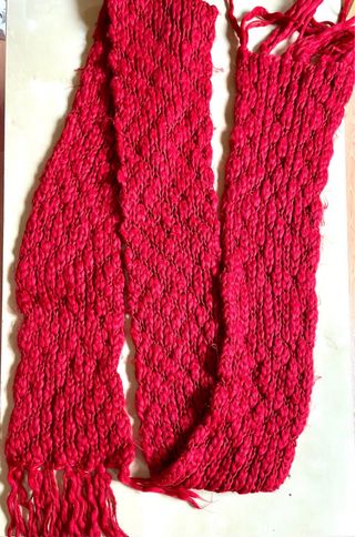 Bufanda de lana roja