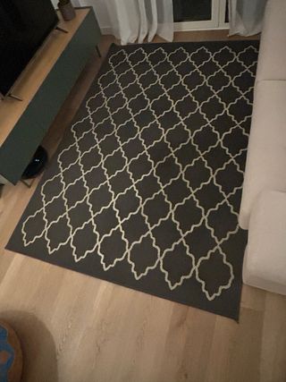 Alfombra IKEA Hovslund gris y blanco (1,60 x 2,30m