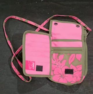 Bandolera Roxy Flores Rosa y Verde Militar