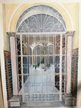 Pittura Originale Cortile Andaluso